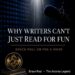 Why Writers Can’t Just Read for Fun, Bruce Paul on Poe and more, graphic with a studio microphone