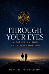 Through Your Eyes: a father’s vision and a son’s horizon, two silhouettes on a mountain at sunrise