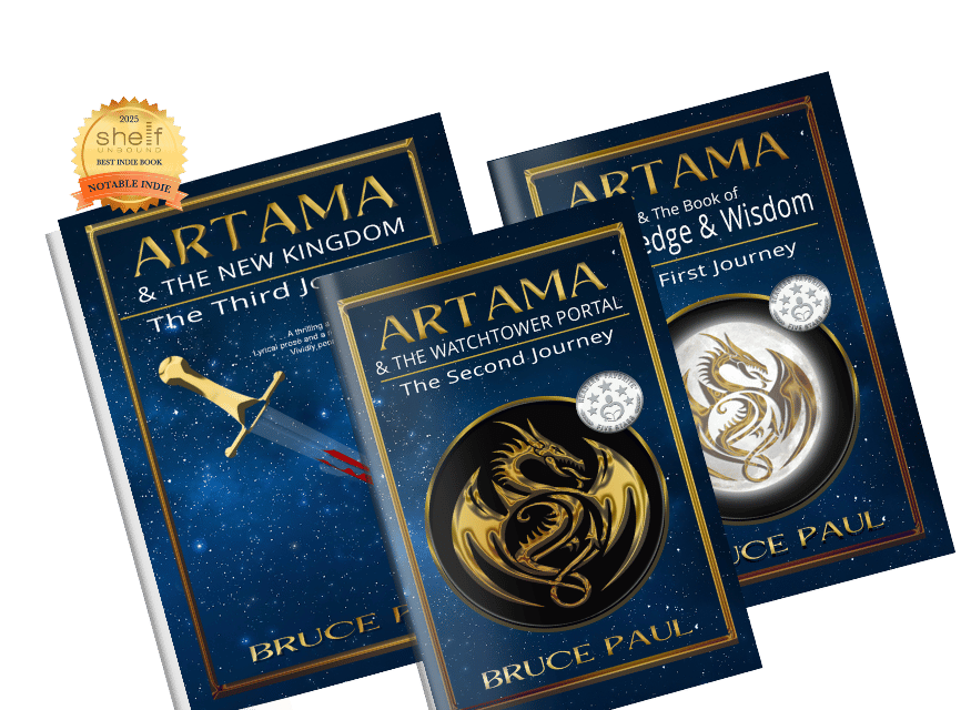 The Artama Legend trilogy: covers of the three Artama books